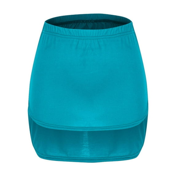 USSUMA Women'S Skirts Midi Skirt Solid Color High-Elastic Mid-Calf Skirt Vintage Skirts Loose Skirts Outdoor Summer Saving Light Blue Skirt for Women S