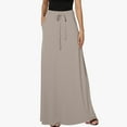 thumbnail image 1 of USSUMA Women'S Skirts Midi Skirt Solid Color High-Elastic Pocket Mid-Calf Skirt Retro Dresses Comfortable Dresses Camping Holiday Saving Gray Skirt for Women L, 1 of 6
