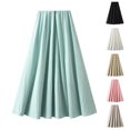 thumbnail image 1 of USSUMA Women'S Skirts Midi Skirt Solid Color High Waist Slim High-Elastic Mid-Calf Skirt Vintage Skirts Comfortable Dresses School Festive Fashion Black Skirt for Women Free Size, 1 of 7