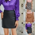 thumbnail image 1 of USSUMA Women'S Skirts Midi Skirt Solid Color Slim Wrap Skirt High-Elastic Mid-Calf Skirt Leather Vintage Dress Fashion Skirts Street Black Skirt for Women Imitation Leather L, 1 of 7