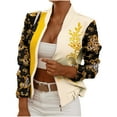 thumbnail image 1 of USSUMA Women Tops Dressy Casual Long Sleeve, Blazer Jackets for Women Slim Fit Cardigan Vintage Graphic Print Coats Long Sleeve Crop Tops Office Suit Fall Female, 1 of 5