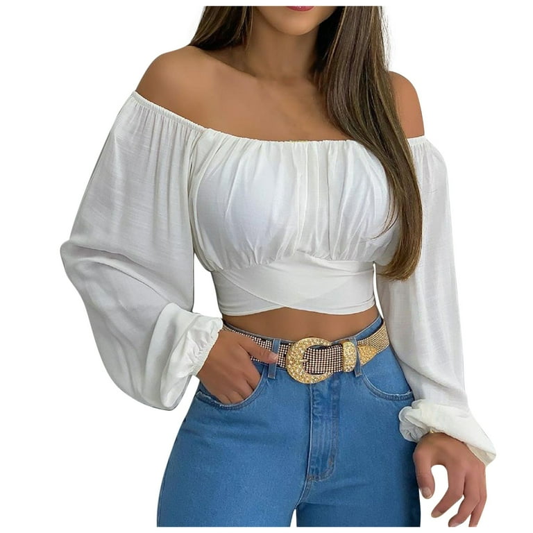 Casusl Long sleeve Solid Color Off shoulder Plus size Tops Casusl Long sleeve Solid Color Off shoulder Plus size Tops