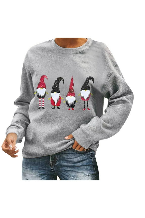 USSUMA Women's Christmas Snowflake Loose Tunics - Womens Sweatshirts Pullover Funny Floral Womens Casual Crewneck Sweatshirt Printed Classic Fit Tie Dye Printed Womens Tops With Sleeves