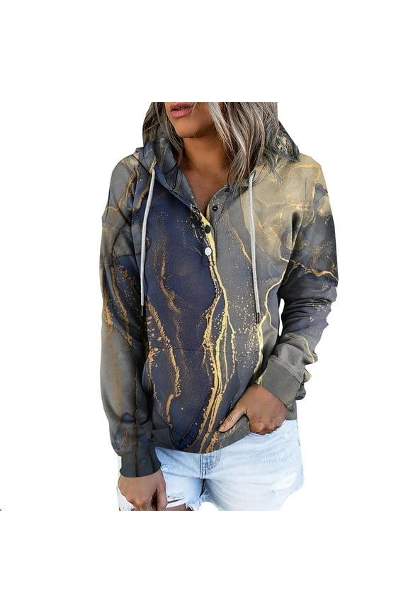 USSUMA Women's Plus Size Hooded Sweatshirt Floral Tie Dye Marble Pattern Graphic Hoodies Tops Loose Trendy Fall Winter Pullover Tops Dressy Casual Teen Girls Juniors Blouses Shirts Tunics