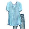 thumbnail image 1 of USSUMA Women's Summer Tops Casual Short Sleeve Round Neck Polka Dots T-Shirt Tunic Tops Loose Fit Blouse Shirts, 1 of 4