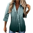 thumbnail image 1 of USSUMA Women's Tie-Dye Shirt Button Down Shirts Roll Up Sleeve Ombre Blouse Casual Summer Work Tunic Tops, 1 of 5