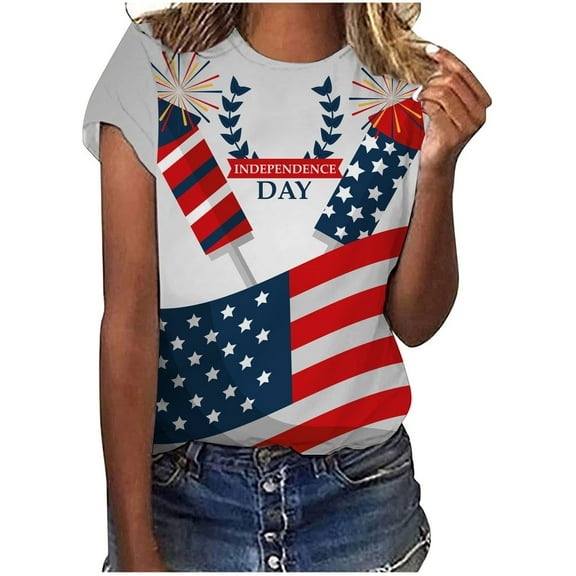 USSUMA Womens Blouses and Tops Dressy Women's Trendy Shirts Tops Printe Casual Loose Fit Tee Shirts Blouse Print V-Neck Tee Tops Shirt Female Tops