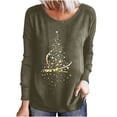 thumbnail image 1 of USSUMA Womens Christmas Pullovers Sweatshirts, Womens Tunic Tops Long-Sleeve Xmas Reindeer Hat Printing Shirts Casual Loose Comfy Scoop Neck Shirt Loose Pullover, 1 of 7