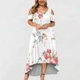 thumbnail image 1 of USSUMA Womens Dresses Vacation, Summer Plus Size Maxi Dress Women Floral Print Sexy Cold Shoulder Short Sleeve Long Dress Elegant Beach Party Swing Dress, 1 of 5