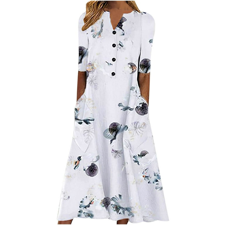 2022 Summer O Neck Casual Tunic Boho Long Floral Print Dress 2022 Summer O Neck Casual Tunic Boho Long Floral Print Dress