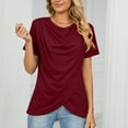 thumbnail image 1 of USSUMA Womens Tops Dressy Casual Women'S Fashion Solid Color V-Neck Comfortable Loose T-Shirt Sleeveless Blouse Casual Tops Casual 50% off Clear Red Polyester XXl, 1 of 5
