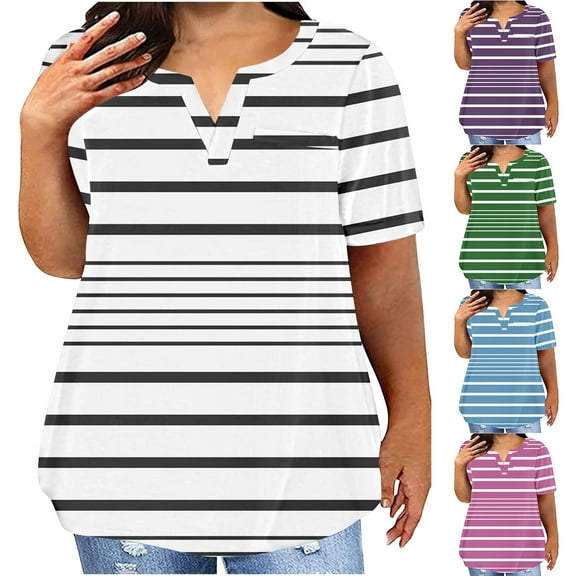 USSUMA Womens Fashion Workout Tops for Women V Neck Short Sleeve Plus Size Tops for Women Prints Retro Shirt Lightweight Blouse Climbing Sky Blue Polyester Holiday Saving L