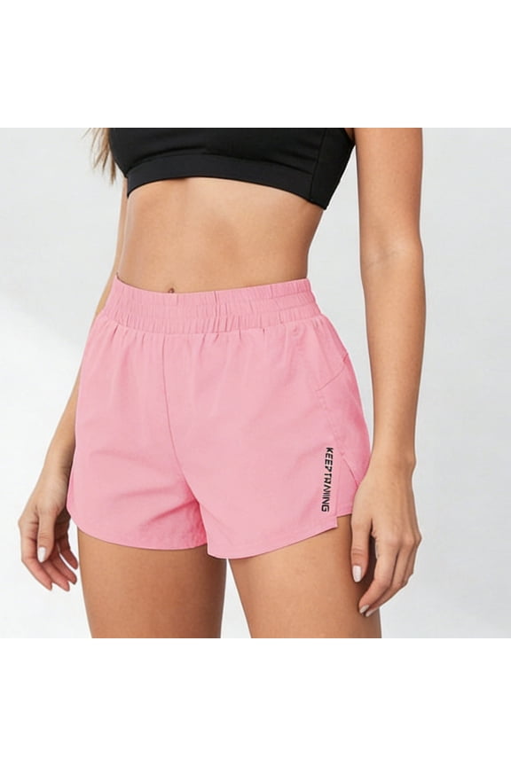 Womens High-Waist Quick-Dry Running Shorts with Inner Liner Pocketed Pull-On Compression Fit Breathable Anti-Chafe Design for Gym Training Running Cycling and Outdoor Workouts, Workout