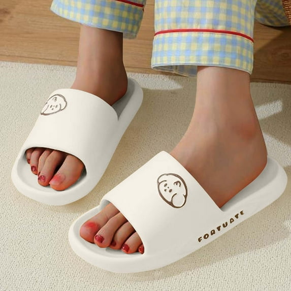 USSUMA Womens House Slippers Women's Fashionable Casual Versatile Home Bathroom Outdoor Wear Spring and Summer New Slippers Garden Clog Slippers 50% off Clear
