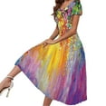 thumbnail image 1 of USSUMA Womens Plus Dresses Maxi Dress for Women Beach Vacation Casual Summer Dresses Short Sleeve Round Neck Floral Dress Party Elegant Swing Dress 2022 Beach Sundresses, 1 of 7