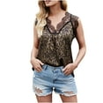 thumbnail image 1 of USSUMA Womens Plus Savings Tops and T-Shirts - Cami Tank Tops for Women, Womens V Neck Lace Trim Tank Tops Sexy Leopard Print Tops Casual Loose Sleeveless Blouse Shirt 2022 Beach, 1 of 7