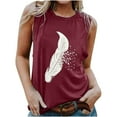 thumbnail image 1 of USSUMA Womens Plus Savings Tops and T-Shirts - Graphic Tank Top for Women Plus Size Tops Feather Print Shirts Basic Summer T-shirt Sleeveless Loose Comfy Tank Tops 2022 Beach, 1 of 6