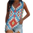 thumbnail image 1 of USSUMA Womens Plus Savings Tops and T-Shirts - V Neck Tank Tops for Women Cute Summer Plus Size Tank Tops Colorful Print Sleeveless Tshirt Casual Loose Comfy Tank Tops 2022 Beach, 1 of 5