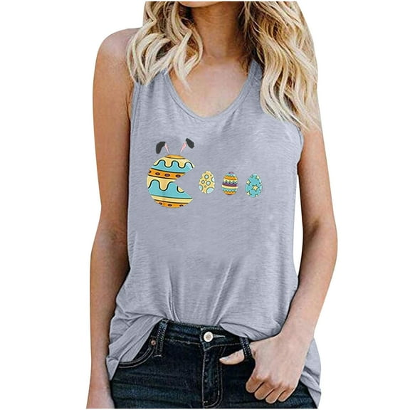 USSUMA Womens Plus Tops and T-Shirts - Womens Tops,, Women V Neck Graphic Tshirt Casual Graphic Tanks Sleeveless Shirts Workout Yoga Tank Tops 2022 Beach