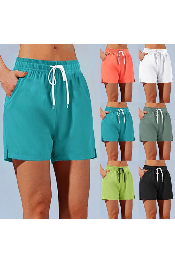 Womens Quick-Dry Breathable Running Shorts Three-Inch To Four-Inch Inseam Lightweight Elastic Waist Pocketed Design for Marathon Training Gym Basketball and Outdoor Fitness, Running