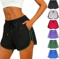 thumbnail image 1 of USSUMA Womens Quick-Dry Breathable Running Shorts Three-Inch To Four-Inch Inseam Lightweight Elastic Waist Pocketed Design for Marathon Training Gym Basketball and Outdoor Fitness, Running, 1 of 6