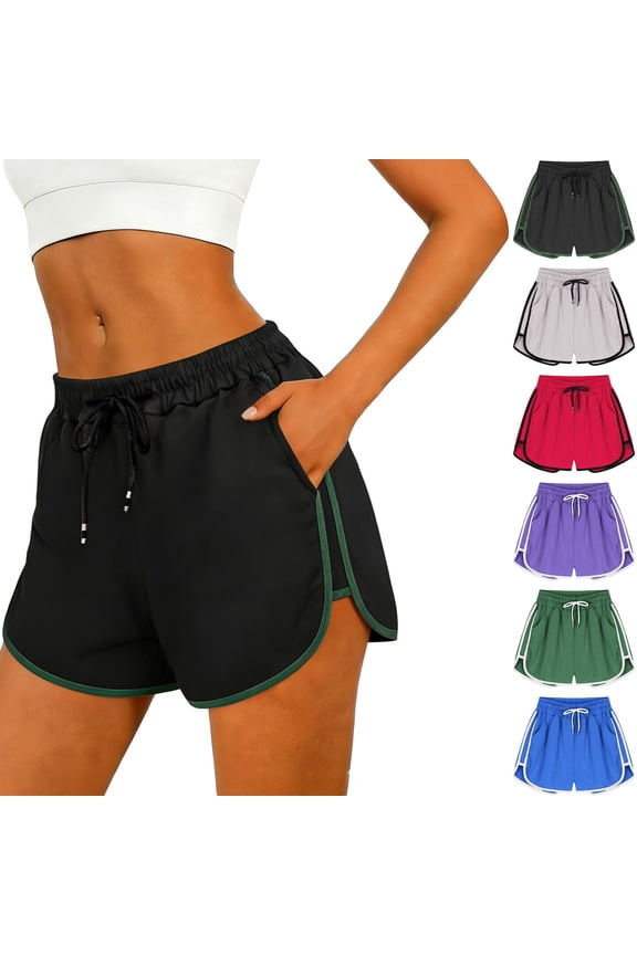 Womens Quick-Dry Breathable Running Shorts Three-Inch To Four-Inch Inseam Lightweight Elastic Waist Pocketed Design for Marathon Training Gym Basketball and Outdoor Fitness, Running