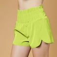 thumbnail image 1 of USSUMA Womens Shorts Casual Solid Color Elastic Band Wide Leg Split Hem Thin Side Quick Drying Shorts Casual High Waist Sports Fashion Shorts Fitness Running Loose Fit Womens Shorts Green S, 1 of 5