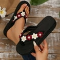 thumbnail image 1 of USSUMA Womens Slippers Women's Fashion Casual Summer New Beach Seaside Outdoor Wear Feeling Flower Bohemian Style Flip-Flops Beach Pool Slide Sandals Clearance, 1 of 7