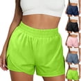 thumbnail image 1 of USSUMA Womens Solid Pocket Anti-Chafe Five-Inch Inseam Shorts Elastic Waist Pull-On Quick-Dry Breathable Lined Design with Functional Pockets for Holiday Beach Travel Lounge Comfortable, Shorts, 1 of 8