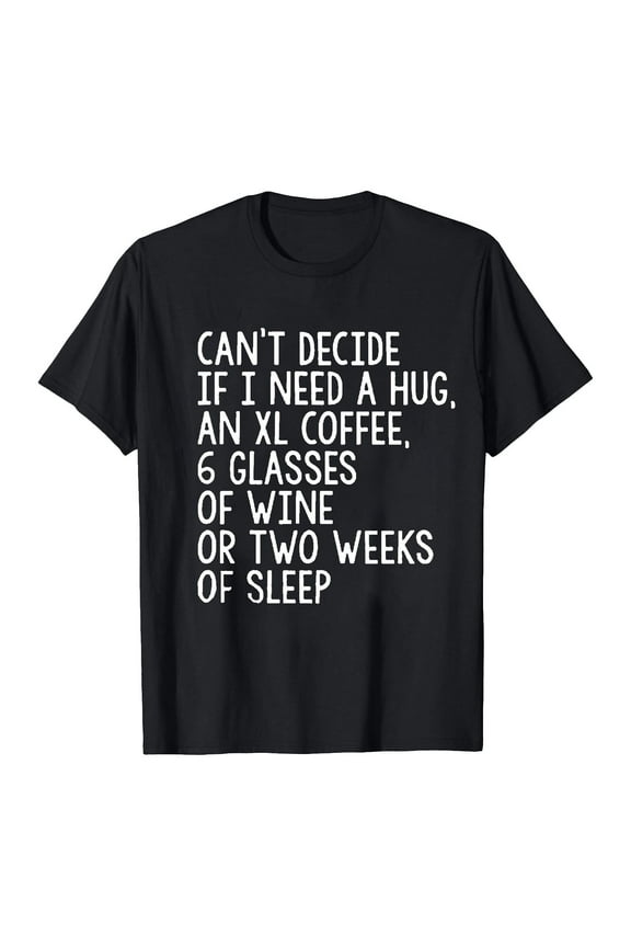 USSUMA Womens Summer Tops Can't Decide If I Need A Hug T-Shirts for Women Trendy Funny Letter Print Blouses Tops Dressy Round Neck Tunic Plus Size Shirts for Women