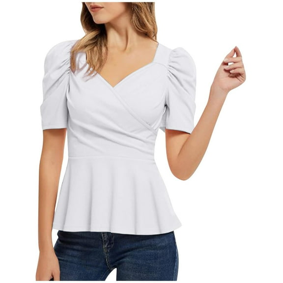 USSUMA Womens Summer Tops Fashion Women's Casual Round- Neck Sleeveless T-shirt Top Blouse Vintage Sale White Polyester XXL