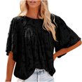 thumbnail image 1 of USSUMA Womens Summer Tops Flare Sleeve Bohemian T-Shirts for Women Trendy Floral Lace Womens Blouses and Tops Dressy Short Sleeve Crewneck Tunic Plus Size Shirts for Women, 1 of 8