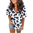 thumbnail image 1 of USSUMA Womens Summer Tops Leopard Hollow Out T-Shirts for Women Trendy Tie Dye Womens Blouses and Tops Dressy Short Sleeve V Neck Tunic Plus Size Shirts for Women, 1 of 5