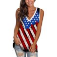 thumbnail image 1 of USSUMA Womens Summer Tops Long Flowy Swing Tank T-Shirts for Women Trendy 4th of July American Flag Womens Blouses and Tops Dressy Sleeveless V Neck Tunic Plus Size Shirts for Women, 1 of 5