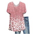 thumbnail image 1 of USSUMA Womens Summer Tops Loose Flowy T-Shirts for Women Trendy Floral Print Womens Blouses and Tops Dressy Short Sleeve Round Neck Tunic Plus Size Shirts for Women, 1 of 4