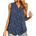 thumbnail image 1 of USSUMA Womens Summer Tops Loose Flowy Vest Tanks T-Shirts for Women Trendy Floral Print Womens Blouses and Tops Dressy Sleeveless V Neck Tunic Plus Size Shirts for Women, 1 of 7