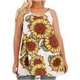 thumbnail image 1 of USSUMA Womens Summer Tops Plus Size Flowy Tank Tops T-Shirts for Women Trendy Sunflower Graphic Womens Blouses and Tops Dressy Sleeveless v Neck Tunic Plus Size Shirts for Women, 1 of 5