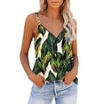 thumbnail image 1 of USSUMA Womens Summer Tops Spaghetti Strap Zip Tanks T-Shirts for Women Trendy Hawaiian Tropical Print Camis Blouses Tops Dressy Sleeveless V Neck Tunic Plus Size Shirts for Women, 1 of 6
