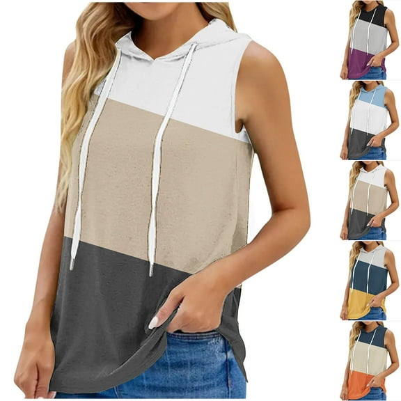USSUMA Womens Summer Tops Women's Tank Tops Sleeveless Round Neck Loose Fit Plus Size Tops for Women Printed Elegant Shirt Breathable Tshirt Gym Navy Polyester Up to 65% off Tank Top for Women M