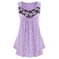 thumbnail image 1 of USSUMA Womens Summer Tops Women's Tank Tops Sleeveless Round Neck Solid Color Loose Fit Casual Plus Size Tops for Women Lace Casual Tops Comfortable Tops Outdoor Purple Modal Tank Top Xxxl, 1 of 4