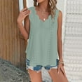 thumbnail image 1 of USSUMA Womens Summer Tops Womens Tank Tops Sleeveless Solid Color Casual Plus Size Tops for Women Elegant T-Shirt Comfortable Tops Business Green Polyester today Discount Tank Top for Women Xl, 1 of 5