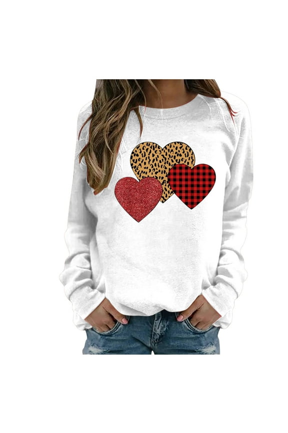 USSUMA Womens Sweaters - Women Comfy Printing Top Scoop Neck Graphic Fall Sweatshirt for Women Autumn Cold Shoulder Plus Size Womens Tops Dressy Casual