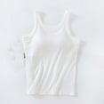 thumbnail image 1 of USSUMA Womens Tank Tops Womens Tops Dressy Casual Women's Straight Neck Suspender Solid Color Breast Pad Camisole Top Underneath Women Tax Free Weekend Womens Tops Women's Tank Tops Solidcolor, 1 of 5