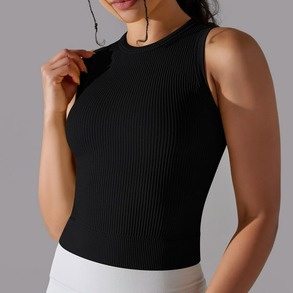 USSUMA Womens Tank Tops Summer Tops for Women 2025 Women's Yoga Wear Bra Breathable Quick Drying Body Shaping Back Fitness Sports Top V-Neck Online Shopping Womens Tops Women's Tank Tops Solidcolor