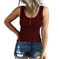 thumbnail image 1 of USSUMA Womens Tank Tops Tops for Women Trendy Women Casual Tanks Sleeveless Buttons Solid Pullover Blouse Tops Holiday Deals Womens Tops Solidcolor, 1 of 6
