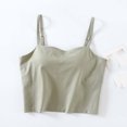 thumbnail image 1 of USSUMA Womens Tank Tops Womens Summer Tops Women's Solid Color Chest Cushion Exposed Navel Camisole with Blouse Online Shopping Womens Tops Women's Tank Tops Solidcolor, 1 of 5