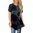 thumbnail image 1 of USSUMA Womens Tops Casual Women Classic Summer Floral Print Short Sleeve Plus Tunics Irregular Hem Tunic Tops Flowy Blouses Shirt Ladies Tops Trendy, 1 of 7