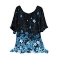 thumbnail image 1 of USSUMA Womens Tops Casual Women Classic Summer Floral Print Short Sleeve Plus Tunics Loose Tunic Tops Flowy Blouses Shirt Ladies Tops Trendy, 1 of 8