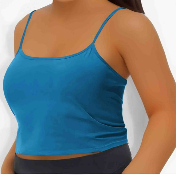 USSUMA Womens Tops Women's Tank Tops Short Sleeve Round Neck Camisole Cold Shoulder Solid Color Casual Plus Size Tops for Women Printed Leisure Tops Fashion Blouse Daily Wear Blue Modal Tank Top Xl