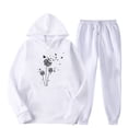 thumbnail image 1 of USSUMA Womens Track Suits 2 Piece Set Hoodies Womens Long Sleeved Pullover Sweatpant Outfits Pocket Drawstring Print Tracksuit Elastic Waist Fashion Jogger Sets Loose Running Fall Suit, 1 of 2